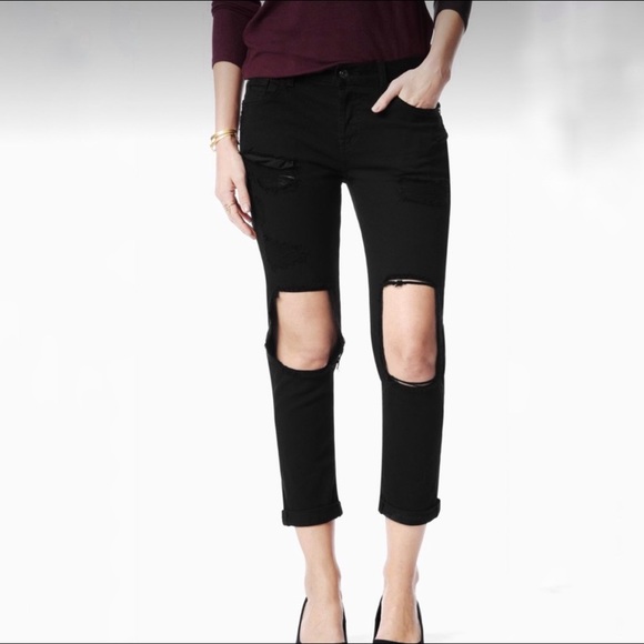 7 For All Mankind Denim - 7 For All Mankind | Josefina Boyfriend Black Distressed Jeans Size 29
